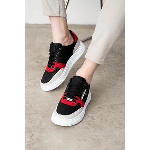 L.a Polo 305 Siyah Kırmızı Buz Renk Beyaz Tabanlı Erkek Günlük Ayakkabı