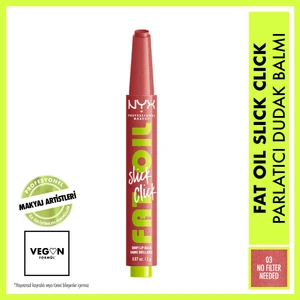 NYX Professional Makeup Fat Oil Slick Click Parlatıcı Nemlendirici Pembe Tonlu Dudak Balmı - 03 No Filter Needed