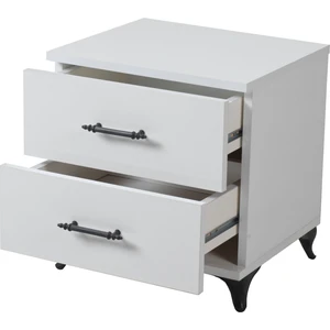 Idemo Mobilya 2 Çekmeceli Ayaklı Beyaz Komodin