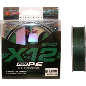 X12 Power Pe 12 Örgü Spin Ip Misina 150MT Dark Green
