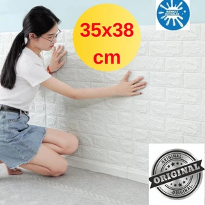 Renkli Duvarlar 35x38 cm Beyaz Kendinden Yapışkanlı 3D Esnek Duvar Kağıdı Paneli