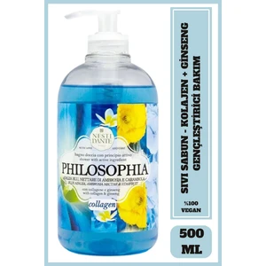 Nesti Dante Philosophia Kolajen Sıvı Sabun 500ml l Antioksidan, Yaşlanma Karşıtı l Kolajen, Ginseng,Mavi Açelya