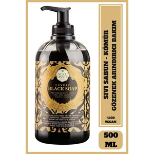 Nesti Dante Luxury Black Aktif Karbon Sıvı Sabun 500ml l Gözenek Arındırıcı l Shea Yağı,Sümbül, Yasemin Özü