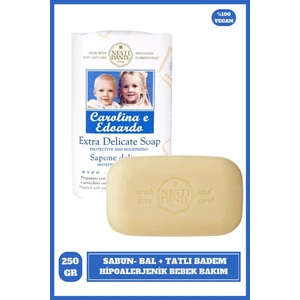 Nesti Dante Baby Caroline E Edoardo Katı Sabun 250gr | Hipoalerjenik ve Göz Yakmayan |Tatlı Badem Protein Özü