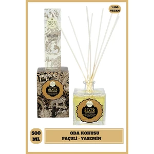 Nesti Dante Luxury Black Difüzör Bambu Çubuklu 500ml | Beyaz Yasemin, Süsen, Paçuli, Pembe Gül
