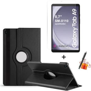 Galaxy Tab A9 8,7” SM-X110 Uyumlu Tablet Kılıfı Ekran Koruyucu Kalem Hediyeli Set Kapaklı Standlı