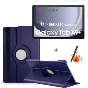 Galaxy Tab A9+ Plus 11” SM-X210 Uyumlu Tablet Kılıfı Ekran Koruyucu Kalem Hediyeli Set Kapaklı Stand