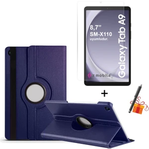 Galaxy Tab A9 8,7” SM-X110 Uyumlu Tablet Kılıfı Ekran Koruyucu Kalem Hediyeli Set Kapaklı Standlı
