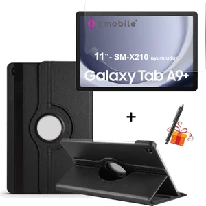 Galaxy Tab A9+ Plus 11” SM-X210 Uyumlu Tablet Kılıfı Ekran Koruyucu Kalem Hediyeli Set Kapaklı Stand
