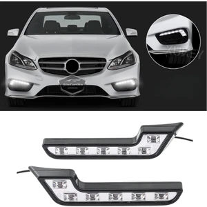 ŞüsCarOto Aksesuar Üniversal 6 LED Mercedes Tip Gündüz Ledi Araba Gündüz Farı Araç Oto Drl LED Lamba Güçlü Işık 12V Su Geçirmez Beyaz 2 Adet