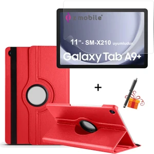 Galaxy Tab A9+ Plus 11” SM-X210 Uyumlu Tablet Kılıfı Ekran Koruyucu Kalem Hediyeli Set Kapaklı Stand
