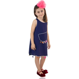 Mine Şile Bezi Çocuk Elbise Lacivert Lcvt