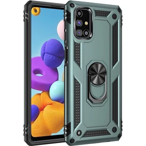 Samsung Galaxy M31S Kılıf Sofya Yüzüklü Silikon Kapak - Yeşil 300099