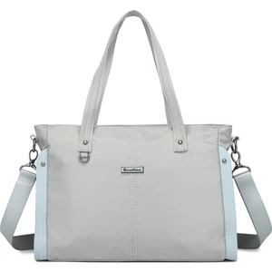 Saten Kumaş Kadın Omuz Çantası Barcelona 2138 Açık Gri