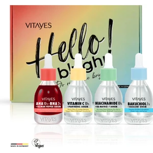 Parlaklık Veren Cilt Bakım Seti C Vitamini, Aha/bha, Bakuchiol, Niacinamide Serumu Özel Serum Paketi