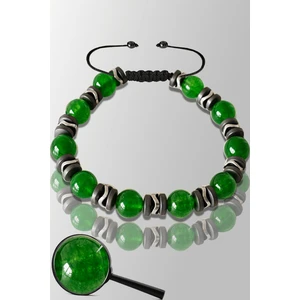 Tesbih Atölyesi Mat Hematit Yeşim Taşı Ayarlamalı Bileklik