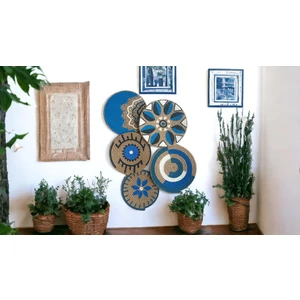 Atlas Home Art 5li hasır  Duvar Tabağı Seti