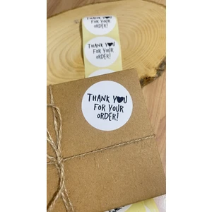 Butik Sosyetik Thank You For Your Order Yuvarlak Yapışkanlı Etiket 4X4CM 120 Adet