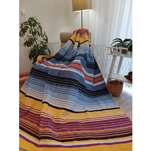 Stay With Love Pamuklu Battaniye Tek Kişilik 150*200 cm Çizgili Battaniye Tv Battaniyesi Dört Mevsim Battaniye