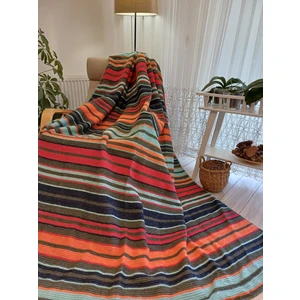 Stay With Love Pamuklu Battaniye Tek Kişilik 150*200 cm Çizgili Battaniye Tv Battaniyesi Dört Mevsim Battaniye