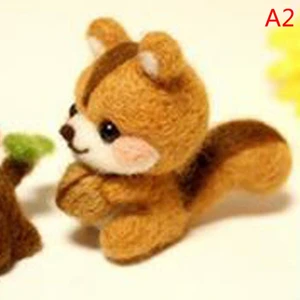 A2 Stili 1 Adet Sevimli Hayvan Koleksiyonu Panda Sincap Kedi Penguen Bitmemiş Keçe Kiti Bebek Yün Keçe Poked Kitting Dıy Keçe Malzemeleri (Yurt Dışından)