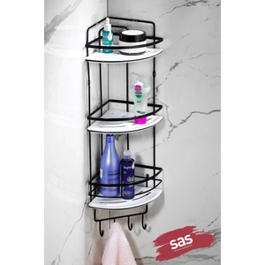 Sas Haus Yapışkanlı Ömür Boyu Paslanmaz Kristal Ayarlanabilir Raf Banyo Düzenleyici Şampuanlık Lk-03 Sbsk