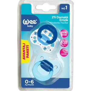 Wee Baby 2’li Damaklı Emzik No:1 Mavi