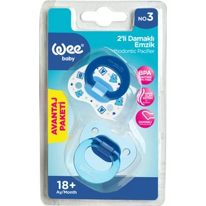 Wee Baby 2’li Damaklı Emzik No:3 Mavi