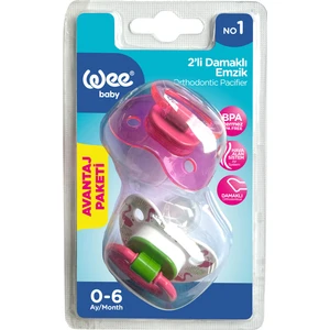 Wee Baby 2’li Damaklı Emzik No:1 Pembe