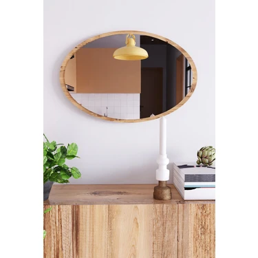 Ztm Konsept Duvar Aynası 70X52 cm Oval Antre Hol Koridor Salon Mutfak Banyo Wc