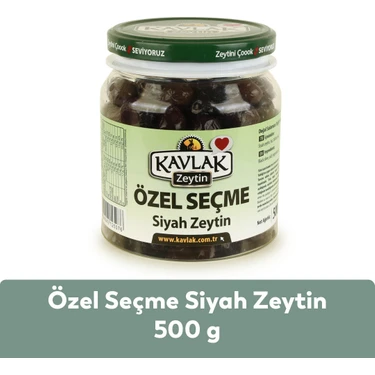 Kavlak Zeytin Kavlak Özel Seçme Siyah Zeytin 500 g Doğal Salamura Yöntemiyle Hazırlanmış Aromatik