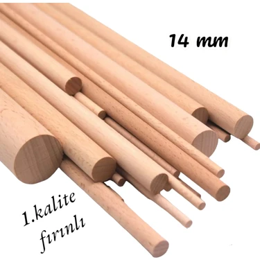ncy Ahşap Kavela Çıta Çubuk Kavela 1 .kalite Yivsiz 14 mm 15 cm 10