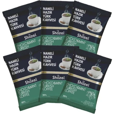 Shazel Hazır Türk Kahvesi Naneli 100 Gr X 6