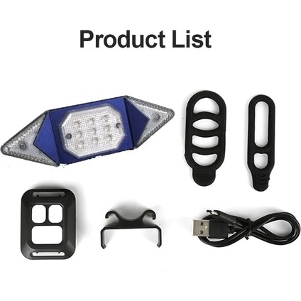 Mavi Stil Uzaktan Kumanda Bisiklet Hafif Bisiklet Dönüş Sinyali Şarj Edilebilir Bisiklet Arka Arka Lamba Bisiklete Binme Güvenlik Uyarı Lambası Bisiklet Aksesuarları Parçası (Yurt Dışından)