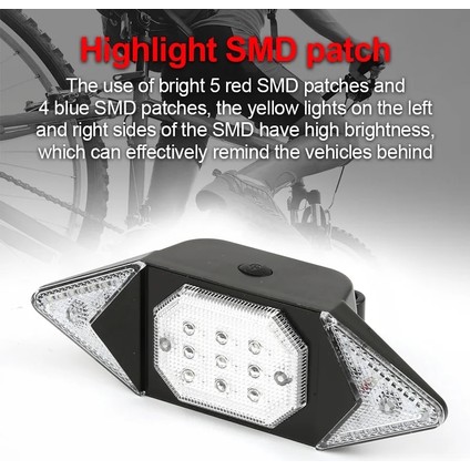 Mavi Stil Uzaktan Kumanda Bisiklet Hafif Bisiklet Dönüş Sinyali Şarj Edilebilir Bisiklet Arka Arka Lamba Bisiklete Binme Güvenlik Uyarı Lambası Bisiklet Aksesuarları Parçası (Yurt Dışından) fırsatları