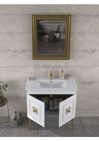 Nile 85 cm Banyo Dolabı Renk Antique White Gold fiyatları