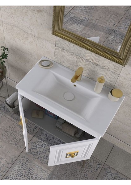 Nile 85 cm Banyo Dolabı Renk Antique White Gold modelleri