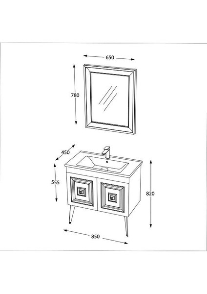 Nile 85 cm Banyo Dolabı Renk Antique White Gold fırsatları
