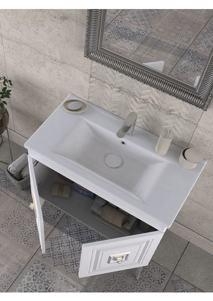 Nile 85 cm Banyo Dolabı Renk Antique White Chrome modelleri