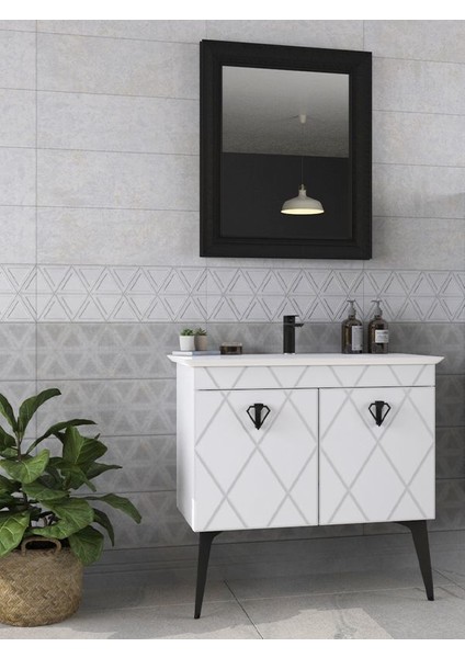 Cosmos 90 cm Antique White Banyo Dolabı
