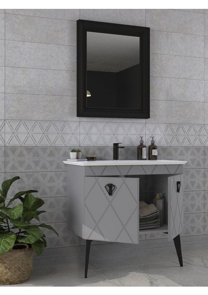 Cosmos 90 cm Matt Anthracite Banyo Dolabı fiyatları