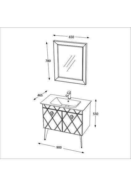 Cosmos 90 cm Matt Anthracite Banyo Dolabı fırsatları