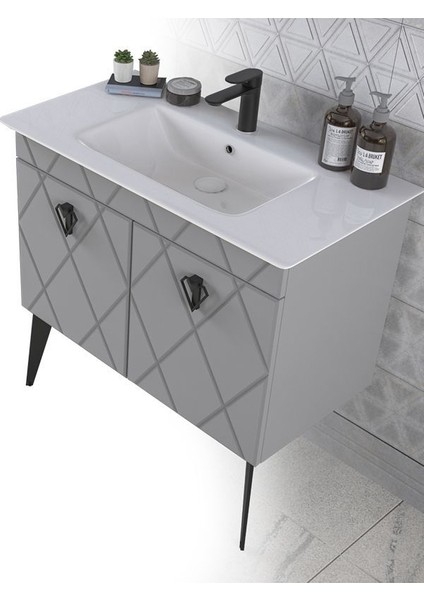 Cosmos 90 cm Matt Anthracite Banyo Dolabı indirimleri