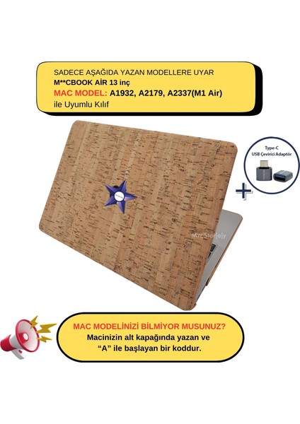 Macbook Air M1 Kılıf 13 inç A1932 A2179 A2337 ile Uyumlu Wood02