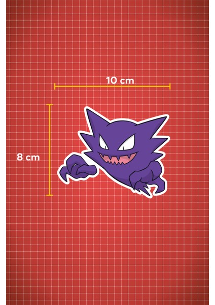 10 x 8 cm Haunter Pokemon Sticker Motor Araba Kask Laptop Sticker fiyatları