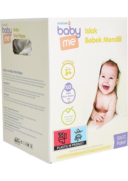 Baby Me  Zeytinyağlı Günlük Temizleme Mendili 12 x 50 Adet