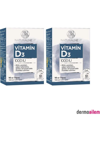 Vitamin D3 1000 Iu 10 ml Sprey Ikili Avantaj Paket