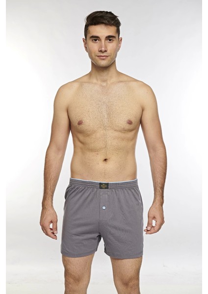 Önü Düğmeli Erkek Havlu Bel Boxer K13230 - Füme