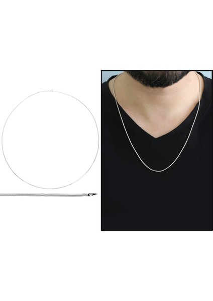 925 Ayar Gümüş 60 cm Real Snake Model Erkek Zincir Kolye fiyatları