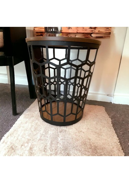 Dekoratif Ahşap Camlı Yan Sehpa 48 cm modelleri